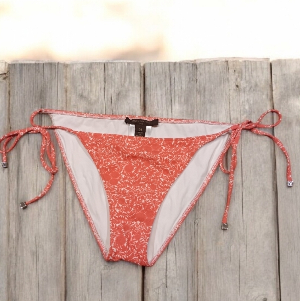 Louis Vuitton Red and White Bikini Sz 38 Usa M